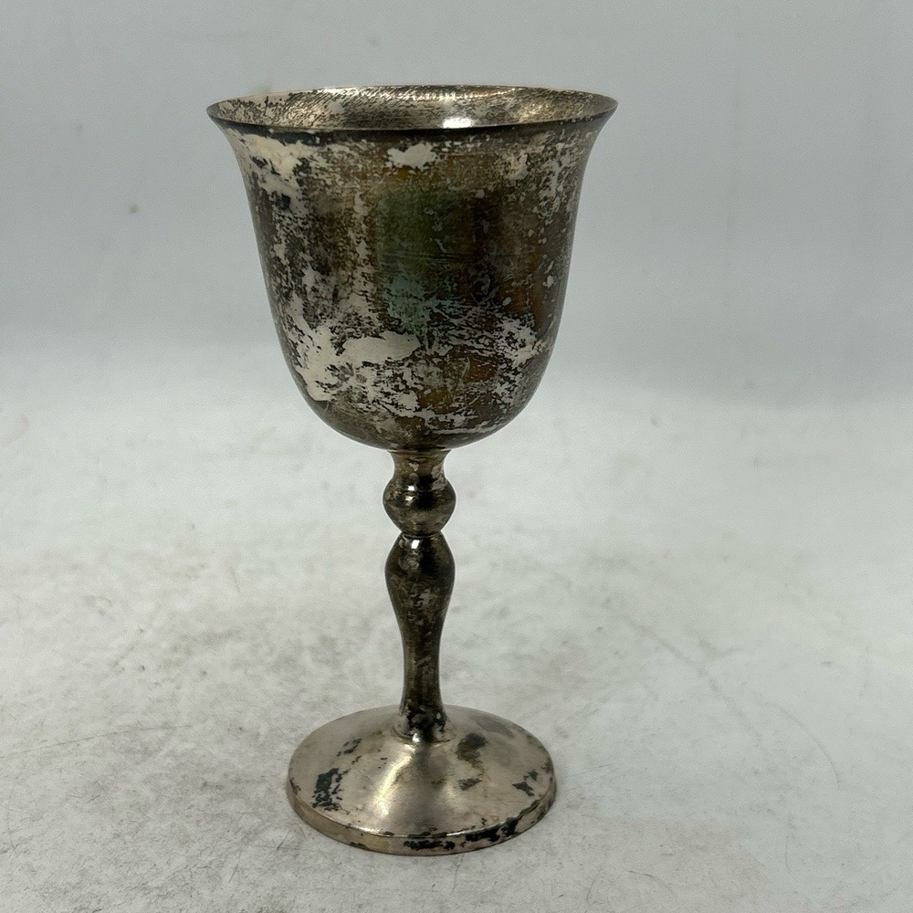 TOWLE Goblet 4 1/2in Tarnished‎ Silver Vintage Decorative Stemmed Gothic